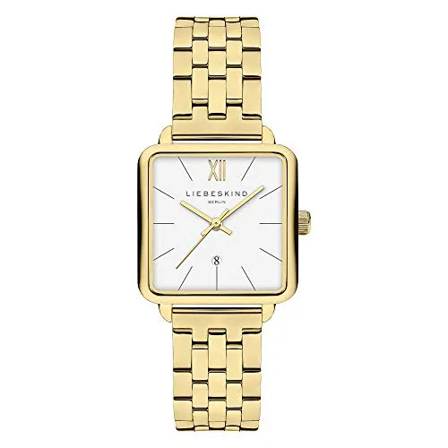 Liebeskind Berlin Armbanduhr LT-0177-MQ IP gold - Elegante Damenuhr mit extra-flachem Gehäuse, hochwertigem Edelstahlband und optimaler Ablesbarkeit