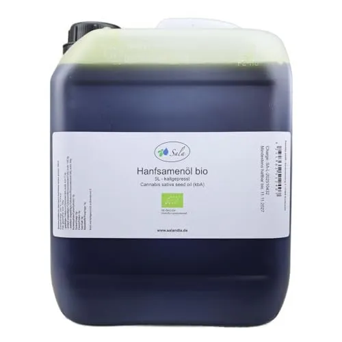 Sala Hanföl Hanfsamenöl kaltgepresst nativ BIO 5 L 5000 ml Kanister