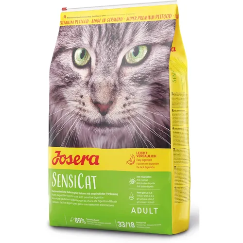 JOSERA SensiCat 10kg - Trockenfutter für ausgewachsene Katzen, ideal bei empfindlichem Verdauungssystem, 5% Rabatt mit Code JOSERA-5