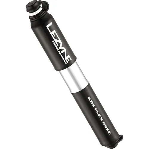 Lezyne Minipumpe CNC Pressure Drive Small - Luftpumpen mit ergonomischem Design, ideal für Rennradfahrer. Leichte, CNC-gefräste Aluminium-Pumpe mit ABS-Flexschlauch für Presta- und Schrader-Ventile und integriertem Ventilkern-Entferner.