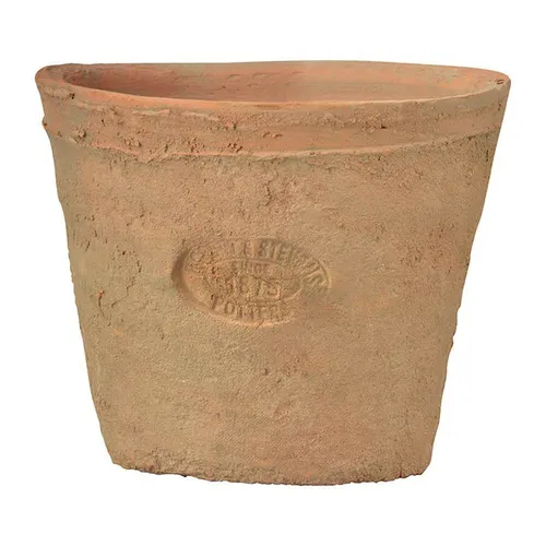 esschert design Übertopf 8 cm hoher Aged Terracotta Blumentopf Übertopf Umtopf rund Pflanzen