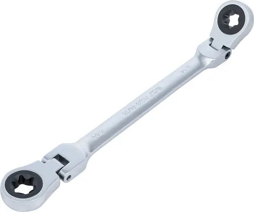 BGS-71028-14X18 Doppel-Ratschen-Ringschlüssel, abwinkelbar, mit E-Profil Ringköp