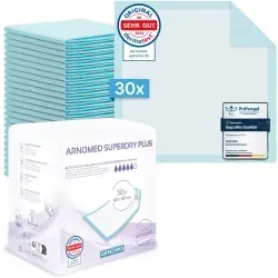 ARNOMED SUPERDRY PLUS Krankenunterlagen, 5-lagig 623-60x60 , 1 Beutel = 30 Stück, Maße: 60 x 60 cm