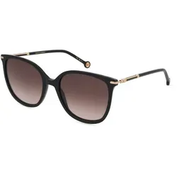 Carolina Herrera 0229/S Damen-Sonnenbrille - Quadratisch, Schwarz - Elegante Damen-Sonnenbrille von Carolina Herrera mit quadratischem Vollrand-Design. Der Acetat-Rahmen und die braunen Kunststoffgläser bieten hohen Tragekomfort und zuverlässigen UV-Schutz. Ideal für stilbewusste Trägerinnen.