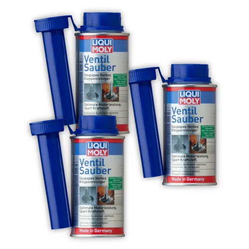 LIQUI MOLY 1014 Additiv Ventil Sauber 3x150ml - 3x150ml LIQUI MOLY Additiv zur Reinigung von Ventilen und Einspritzsystemen. Sorgt für optimale Motorleistung und weniger Ablagerungen. Ideal für Benzinmotoren bei Stadtverkehr und Kurzstrecken.