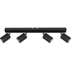 Deckenleuchte GU10 mit Gelenk - 4-Fach Schwarz - Moderne Deckenleuchte GU10 mit flexiblem Metall-Gelenk, perfekt für Wohnräume und Büros. Flexibel einstellbar, geeignet für LED-Leuchtmittel, energieeffizient und stilvoll.