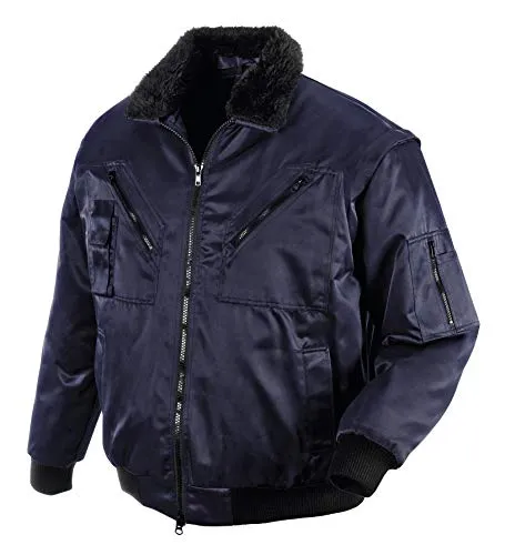 teXXor Piloten Oslo Arbeitsjacke XL, marine - Funktionsjacke mit abnehmbaren Ärmeln und Faserpelz-Innenweste, perfekt für wechselhaftes Wetter und ideal für Handwerker mit 6 praktischen Taschen.