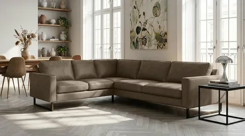 Home affaire Ecksofa Pinto, XXL, 250/290 cm, langer Schenkel, Ottomane, Cord, Chenille, Lederoptik, mit Keder, Metallfüße, Wellenunterfederung