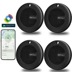 GPS Tracker für Android - 4er Pack SmartTag Key Finder - Navigationsgeräte für Schlüssel, Gepäck und Haustiere mit präziser Bluetooth-Ortung und schneller Standortübertragung durch das Google-Netzwerk. Wasserdicht und mit austauschbarer Batterie für langlebige Nutzung.