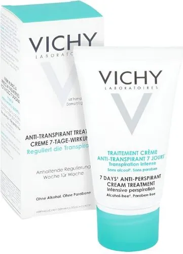 Vichy Deo Creme regulierend - Deodorant mit 7-Tage-Schutz gegen Transpiration, für trockene und frische Achseln, enthält hautberuhigendes Thermalwasser.