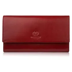 Geldbörse Damen Leder Groß mit RFID Schutz Classic Paolo Peruzzi AL-07 (Rot) - Elegante Geldbörse aus hochwertigem Narbenleder mit RFID-Schutz. Sie bietet viel Platz mit 9 Kartenfächern und einem sicheren Münzfach. Ideal für den täglichen Einsatz und stilvolle Aufbewahrung.