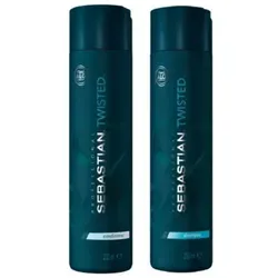 Sebastian Foundation Twisted Set - Shampoo & Conditioner 250 ml - Shampoo & Conditioner Set für Wellen und Locken. Das Shampoo reinigt sanft und spendet Feuchtigkeit, während der Conditioner entwirrt und für geschmeidige Wellen sorgt. Ideal für tägliche Pflege.