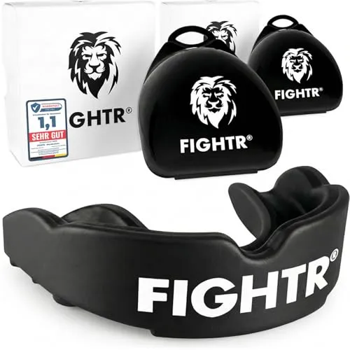 FIGHTR® Premium Mundschutz - ideale Atmung & leicht Anpassbar | Sport Zahnschutz für Boxen, MMA, Muay Thai, Hockey & Kampfsport | inkl. Hygiene Box