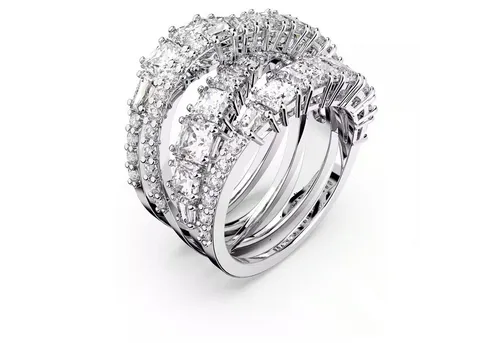 Swarovski Hyperbola Wrap Ring - Weiß, Größe 50, filigranes Design mit facettierten Elementen für glanzvolle Abende