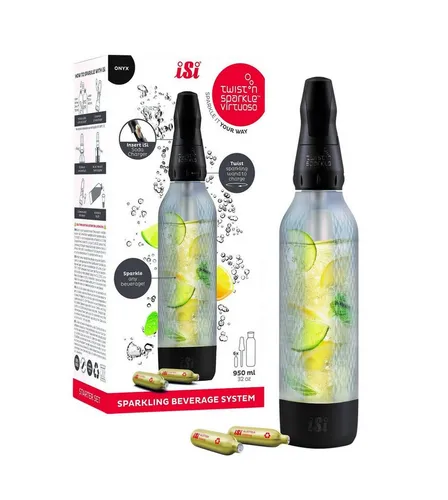 iSi Twist'n Sparkle Virtuoso Wassersprudler 0.95L – Sprudelwasser und Cocktails leicht gemacht - Wassersprudler für kreative Drinks: Veredelt Wasser, Säfte und Cocktails mit sprudelnder Frische. Kompakt, platzsparend und ideal für individuelle Getränke in jedem Moment.