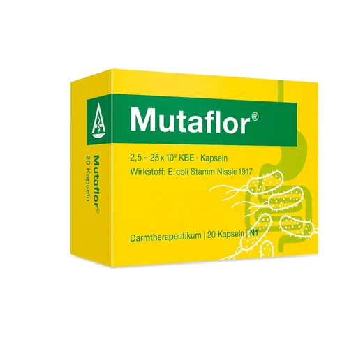 Mutaflor Kapseln 20 St - rezeptfrei - Arzneimittel mit magensaftresistenten Hartkapseln für eine gezielte Darmsanierung und Unterstützung der Magen-Darm-Gesundheit.