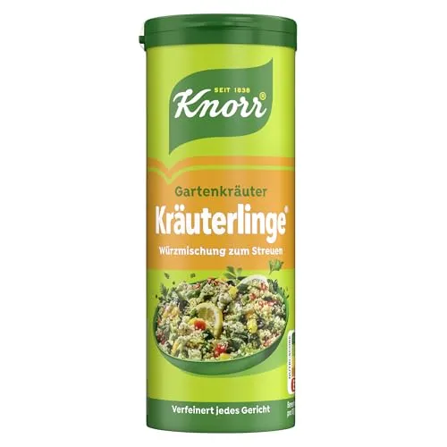 Knorr Kräuterlinge Gartenkräuter Würzmischung 60 g - Vielseitige Würzmischung für Gemüse, Eintöpfe und Salate. Knorr Kräuterlinge vereint Schnittlauch, Dill, Petersilie und Liebstöckel für eine einfache und schmackhafte Verfeinerung Ihrer Gerichte.