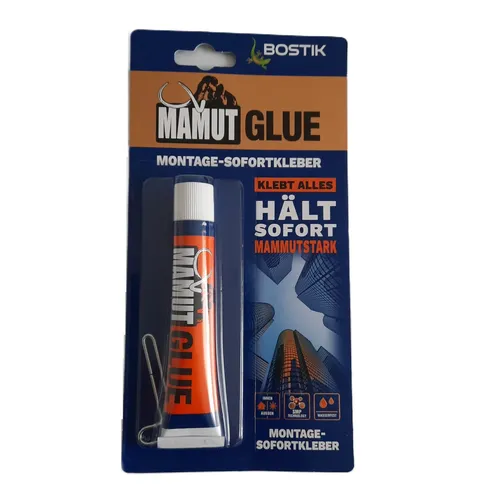 Bostik Mamut Glue 1K Hybrid Klebstoff 38g Tube - Weiß - Der Bostik Mamut Glue in der 38g Tube ist ein flexibler Montagekleber mit sofortiger Haftung. Ideal für verschiedene Materialien und extrem witterungsbeständig, perfekt für drinnen und draußen.