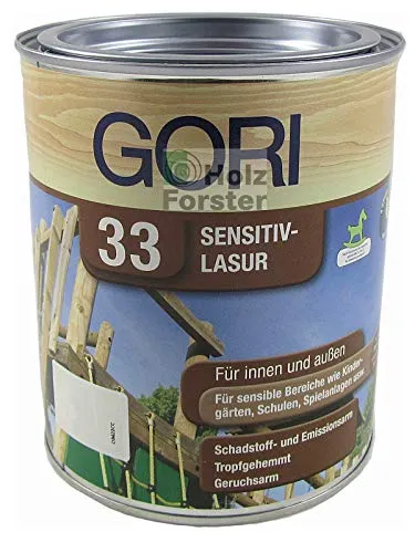 Gori 33 8101 Weiß 33 Sensitiv-Lasur 0,75L - Dünnschichtlasur für den Holzschutz, sorgt für eine ansprechende Optik und schützt Holzoberflächen effektiv. Ideal für den Innen- und Außenbereich.
