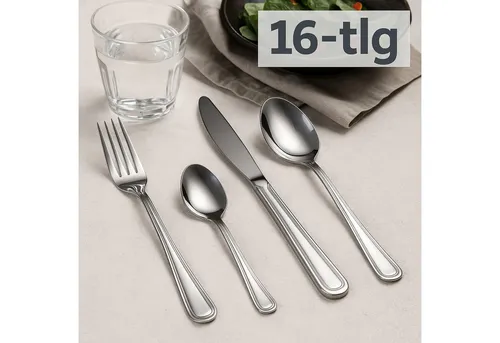 Koopman Besteck-Set Messel Löffel Gabel Edelstahl 20cm Cutlery-Set 16er Set (16-tlg), Edelstahl, Rostfrei, 4 Messer, 4 Gabeln, 4 Esslöffel, 4 Teelöffel