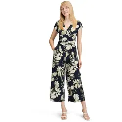 Betty Barclay Jumpsuit in Wickel-Optik mit Bindegürtel, Marine, Größe 36 - Eleganter Betty Barclay Jumpsuit mit Wickel-Optik und anpassbarem Bindegürtel. Der bequeme Material-Mix sorgt für Bewegungsfreiheit und die verkürzte Passform kreiert eine moderne Silhouette. Perfekt für jede Gelegenheit.