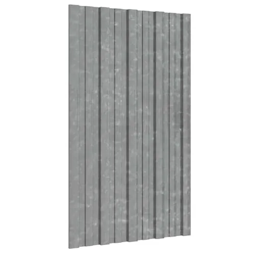 vidaXL Dachpaneel 12 pcs Silber 80 x 45 cm Verzinkter Stahl, Moderne, langlebige Dachlösung aus Stahl für rechteckige Dächer – innovative verzinkte Paneele für DIY-Projekte und gewerbliche Anwendungen