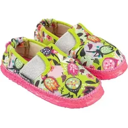 Nanga Tutti Frutti Limette Mädchen Hausschuh - Bequemer Slipper für Mädchen aus 100% Baumwolle und natürlichem Kautschuk. Ideal für drinnen, leicht und rutschfest. Pflegeleicht, waschmaschinenfest bei 30°C.