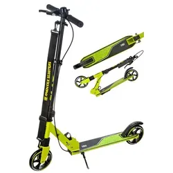 Raven Epic Lime Kinder Roller Scooter 145mm - Stylischer Kickroller in Limette mit 145mm Rädern, verstellbarem Lenker und bequemer Hinterradbremse. Ideal für Kinder bis 80kg, leicht zusammenklappbar und mit rutschfester Fläche für sicheren Fahrspaß.