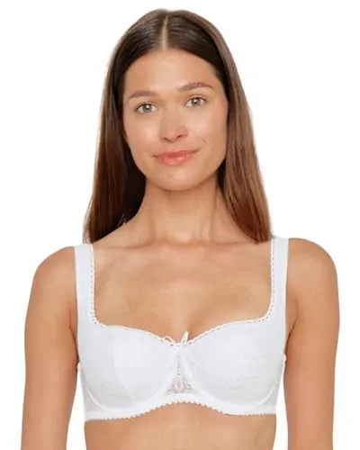 Susa Damen Push-up BH 7592, Weiß, 95C EU - Funktionsunterwäsche mit elegantem Jacquard Design, perfekter Formfunktion und idealem Halt für ein schönes Dekolleté – das Must-Have für Ihr Wiesn-Outfit!