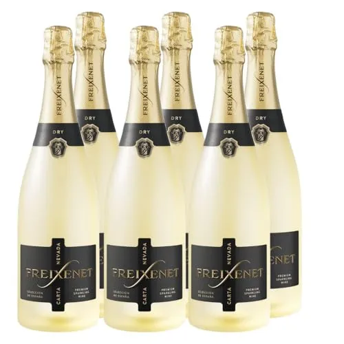 Freixenet Carta Nevada Dry (6 x 0,75l) - Spanischer Premium Schaumwein - Weine: Trocken, spritzig und fruchtig, ideal zu Desserts und Käsesorten, hergestellt aus erlesenen spanischen Trauben mit traditioneller Flaschengärung.
