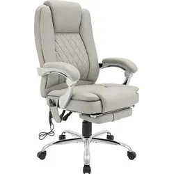 CLP Rubia Ergonomischer Bürostuhl mit Massagefunktion und Heizfunktion - Ergonomischer Schreibtischstuhl mit Heiz- und Massagefunktion für höchsten Sitzkomfort. Höhenverstellbar und bis 150 kg belastbar, ideal für Büro und Homeoffice.