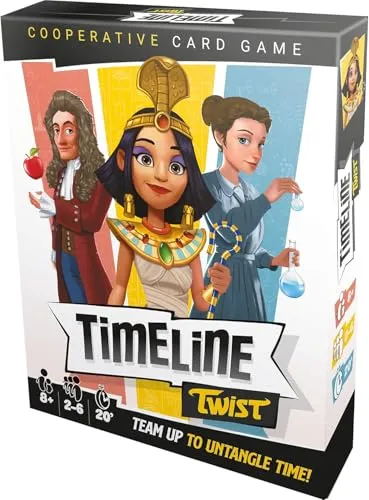 Zygomatic Timeline Twist Kartenspiel | Quizspiel | Strategiespiel | Kooperatives Spiel | lustiges Familienspiel für Kinder und Erwachsene | ab 8 Jahren | 2-6 Spieler | Spielzeit