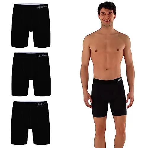 Myproblems Langes Bein Baumwolle Boxershorts für Herren - Bequeme Boxershorts mit langem Bein für Herren, ideal für jeden Tag. Hergestellt aus atmungsaktiver Baumwolle, bietet sie optimalen Komfort ohne kratzende Etiketten und sorgt für eine perfekte Passform beim Sport und Entspannen.