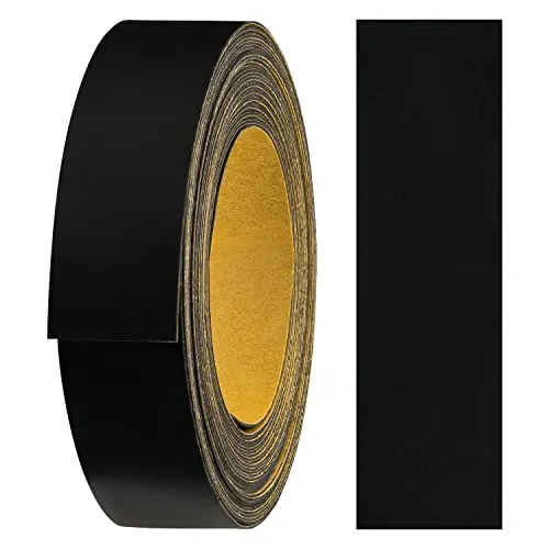 haggiy Melaminkanten-Band selbstklebend 18mm x 5m I Kantenband I Möbelkantenband I Sicherer Halt ohne Bügeln I Kantenumleimer I Furnier für Regalbretter/Holzplatten (Schwarz-glatt)