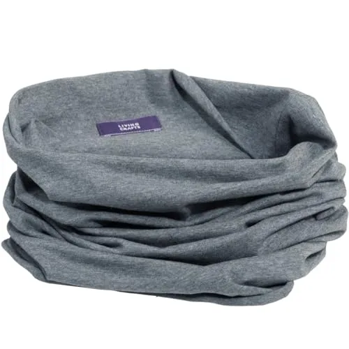 Living Crafts - LOURDES | Multifunktionstuch, Herbst- & Winterschal, Halstuch, Motorrad-Gesichtsmaske, Halswärmer, Wolle, Baumwolle (Bio) für Damen und Herren (Graphite Melange)