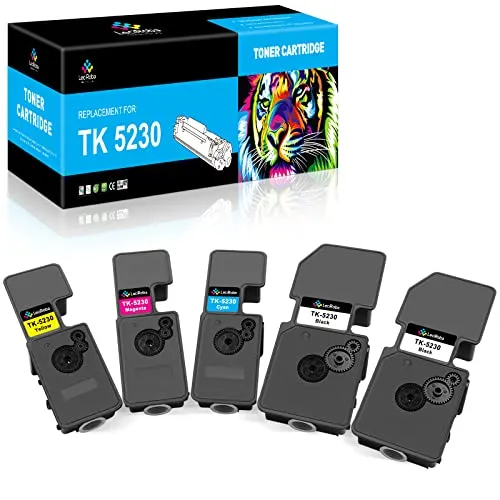 LeciRoba TK-5230 für Kyocera TK5230 TK-5220 Toner für Kyocera Ecosys P5021cdw P5021cdn , M5521cdw M5521cdn Printers (5-Pack,2Schwarz/1Cyan/1Magenta/1Gelb)