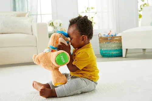 Fisher-Price Lernspaß-Hündchen mit drei Stufen sprechendes Kuscheltier mit Musik