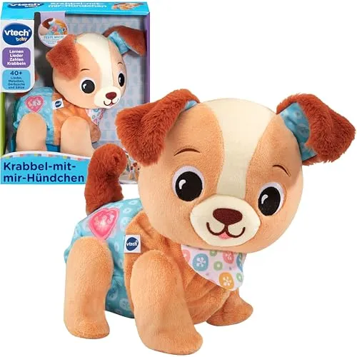 Krabbel-mit-mir-Hündchen - Kuscheltiere - Interaktives Hündchen, das mit sanften Melodien und leuchtenden Lichtern zum Krabbeln animiert. Ideal für die frühkindliche Entwicklung und spielerischen Spaß!