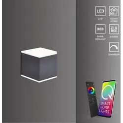 Paul Neuhaus Q-AMIN LED Außenwandlampe - Smart Home RGB+W dimmbar mit Fernbedienung - Die 2-flammige Q-AMIN LED Außenwandlampe bietet vielseitige Lichtgestaltung mit RGB-Farbwechsel und dimmbarer Funktion. Perfekt für individuelle Akzente im Außenbereich.
