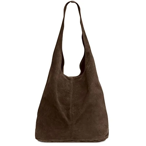 Caspar große Damen Wildleder Tasche - Hobo Bag Shopper - Modell No.767 - Damen-Henkeltaschen aus samtweichem italienischem Wildleder, ideal für Alltag und Freizeit mit großzügigem Stauraum und praktischer Innentasche.