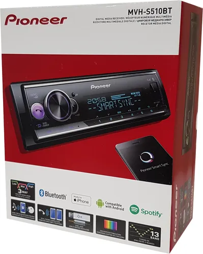 MVH-S510BT Autoradio - 1-DIN Autoradio mit Bluetooth, USB und Spotify, ideal für die nahtlose Verbindung zu iPhone- und Android-Geräten.