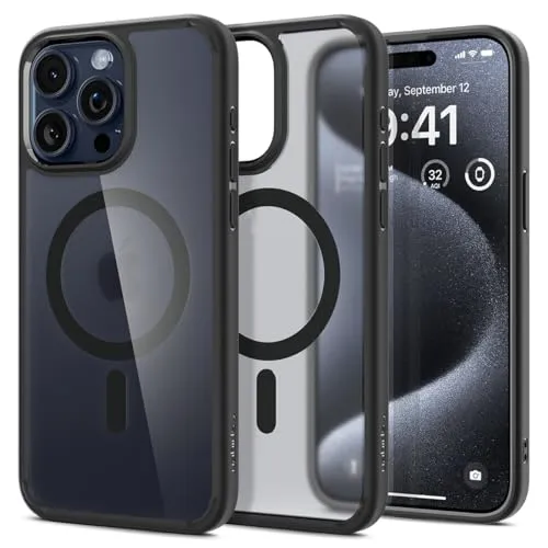 Spigen Ultra Hybrid MAG für Apple iPhone 15 Pro - Schutz-Hülle mit MagSafe-Kompatibilität, schlankes Design und hervorragender Stoßdämpfung für optimalen Schutz Ihres Smartphones.