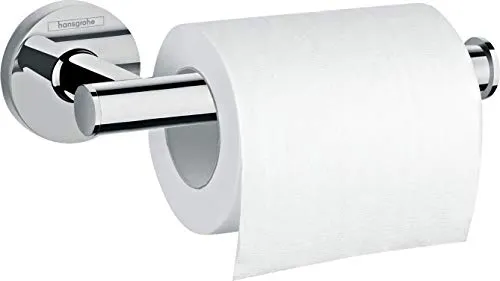 Hansgrohe Logis Universal Papierhalter 41726000 - Toilettenpapierhalter aus hochwertigem Messing, elegantes Design in chrom ohne Deckel, ideal für moderne Badezimmer.