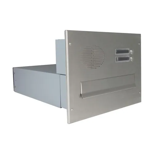 Letterbox24 Briefkasten BV Serie Edelstahl mit Sprechsieb - Briefkastenanlage aus Edelstahl mit Sprechsieb, ideal für Einfamilienhäuser. Robuste Bauweise, variable Tiefe und einfacher Zugang zur Post machen ihn besonders praktisch.