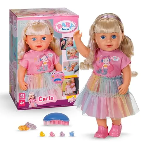 BABY born Carla 43cm, Puppe - Spielzeug für kreative Rollenspiele, ideal für Kinder ab 4 Jahren und fördert die Fantasie von Kindergartenkindern.