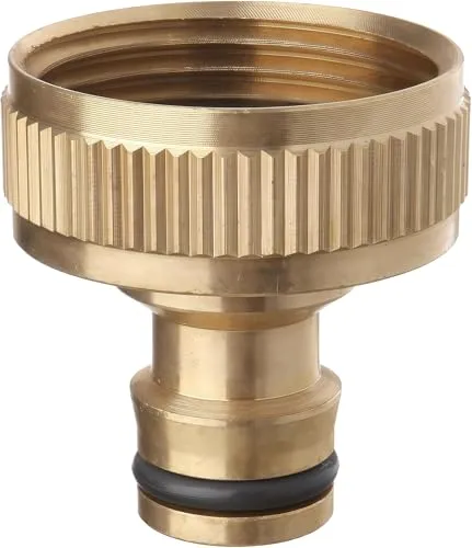 Tap Connector 33.3 mm (1 IG Inch) Tap Connector Coupling 1 Inch Garden Hose Quick Coupling Brass Water Hose Fitting Connectors Female Thread Adapter Brass Tone 1 Inch Gardena Tap Adapter