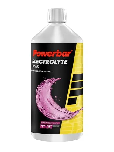 Powerbar Elektrolyte Drink Sour Cherry 1000ml - Isotonisches Sportgetränk ohne Zucker, angereichert mit 5 Elektrolyten und natürlichen Aromen, ideal für optimale Hydration während des Sports.