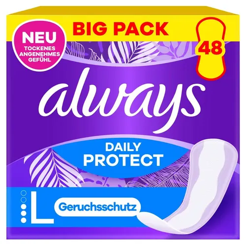 always Slipeinlage Daily Protect Long mit leichtem Duft BigPack 48 Damenbinde 48 Stück