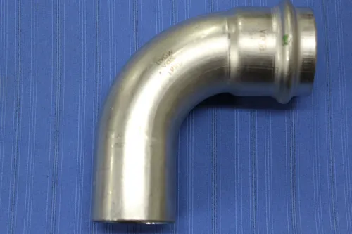 Viega Sanpress Inox Bogen 90° - 42mm, Edelstahl Pressfitting - Fittings für professionelle Installationen, hochwertiger Edelstahl für langlebige Verbindungen und einfache Montage.