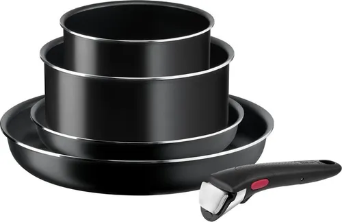 Tefal Ingenio Easy Cook N Clean 5-teiliges Kochgeschirr-Set L1549043 - Topf-Sets mit abnehmbaren Griffen, spülmaschinenfest und ideal für platzsparendes Kochen. Genießen Sie die Titan-Teflonbeschichtung für müheloses Braten und Kochen.